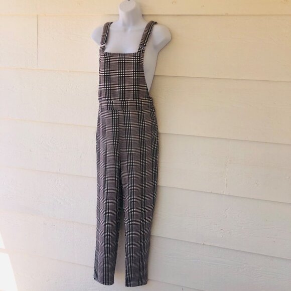 Shein Size Medium (6) Lightweight Checked Adjustable Overalls - Picture 2 of 15
